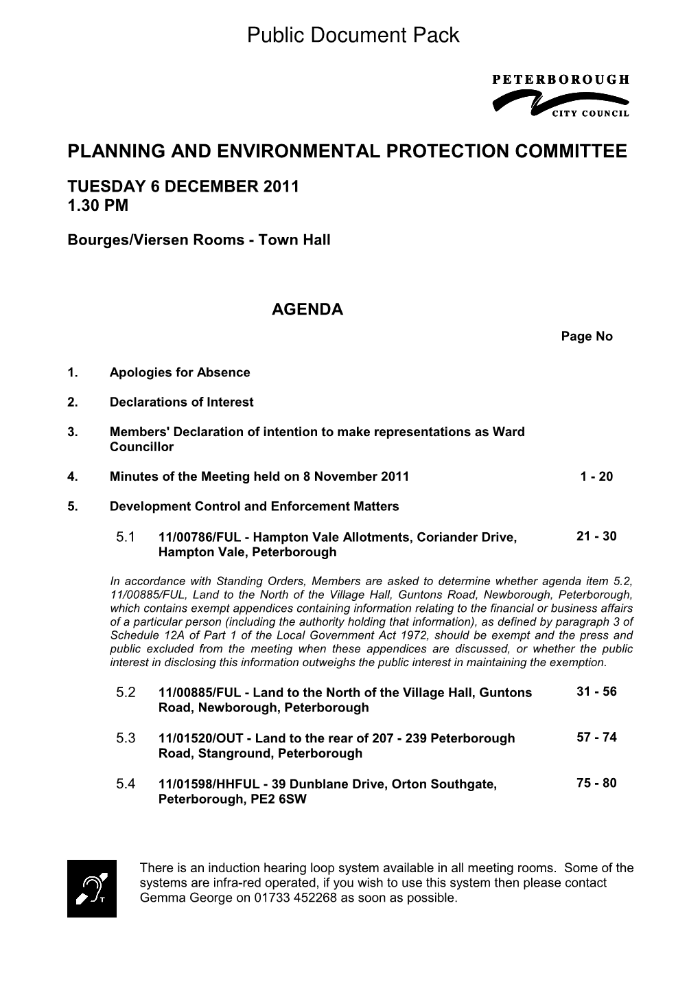 Agenda Reports Pack (Public) 06/12/2011, 13.30