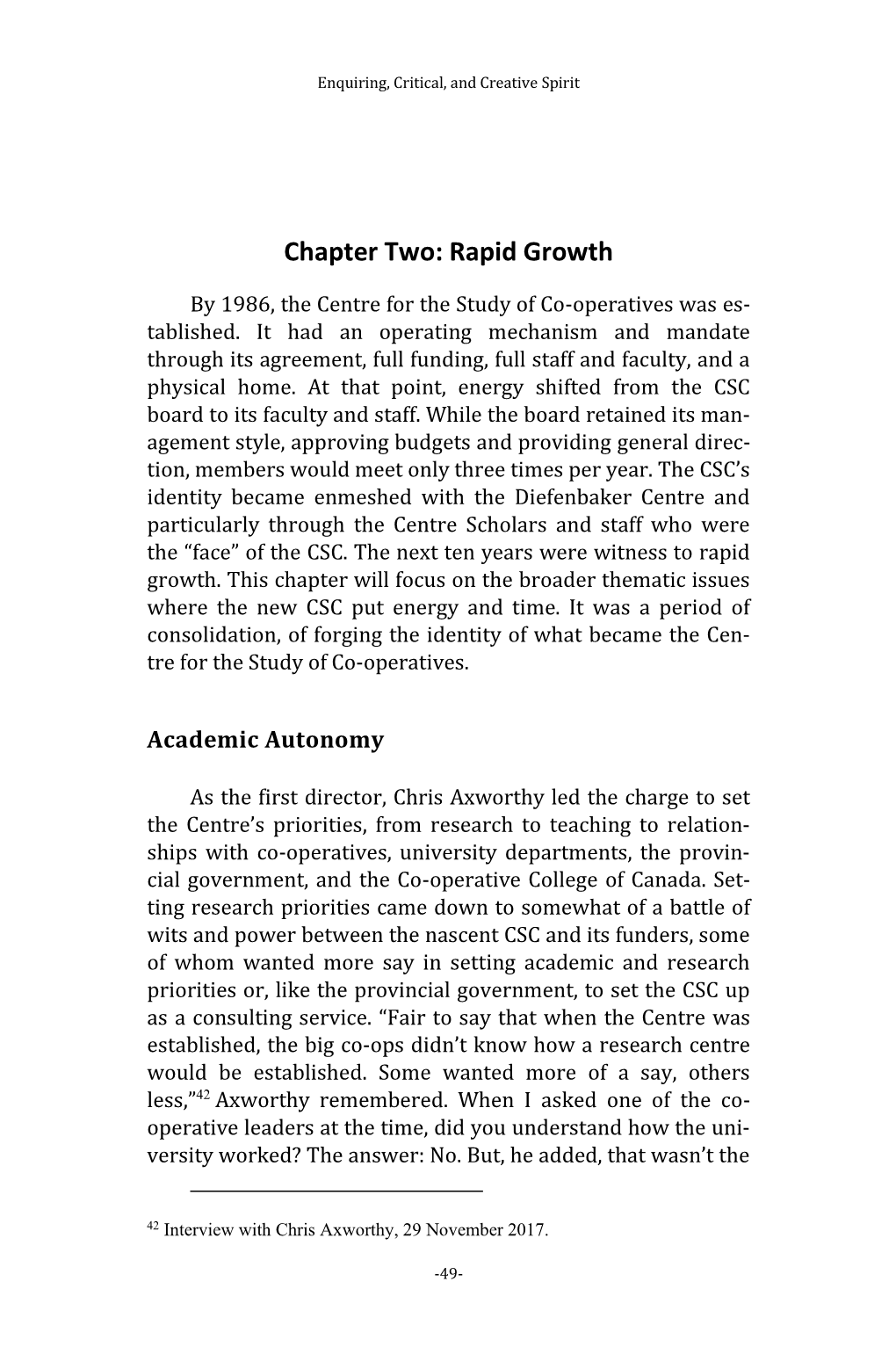 Chapter Two: Rapid Growth