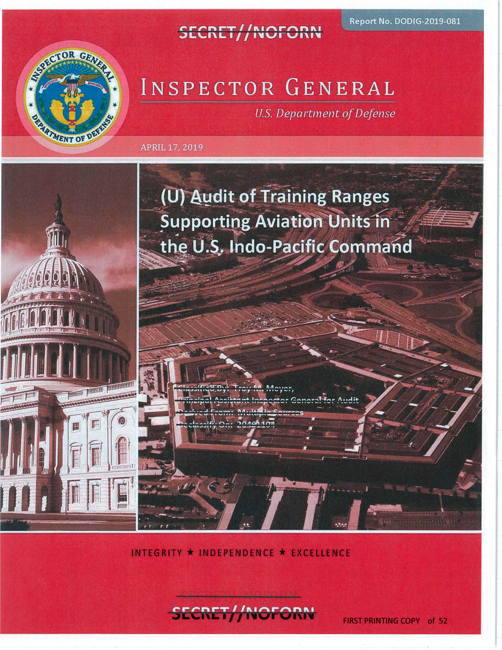 (U) Audit of Training Ranges Supporting Aviation Units in the U.S. Indo- Pacific Command