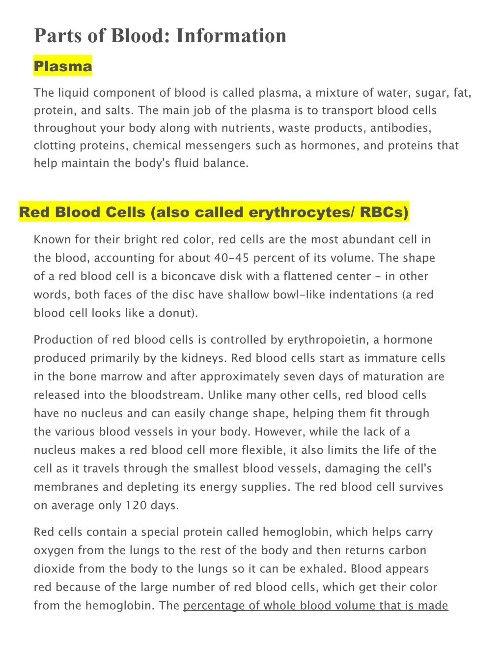 Red Blood Cells (Also Called Erythrocytes/ Rbcs)