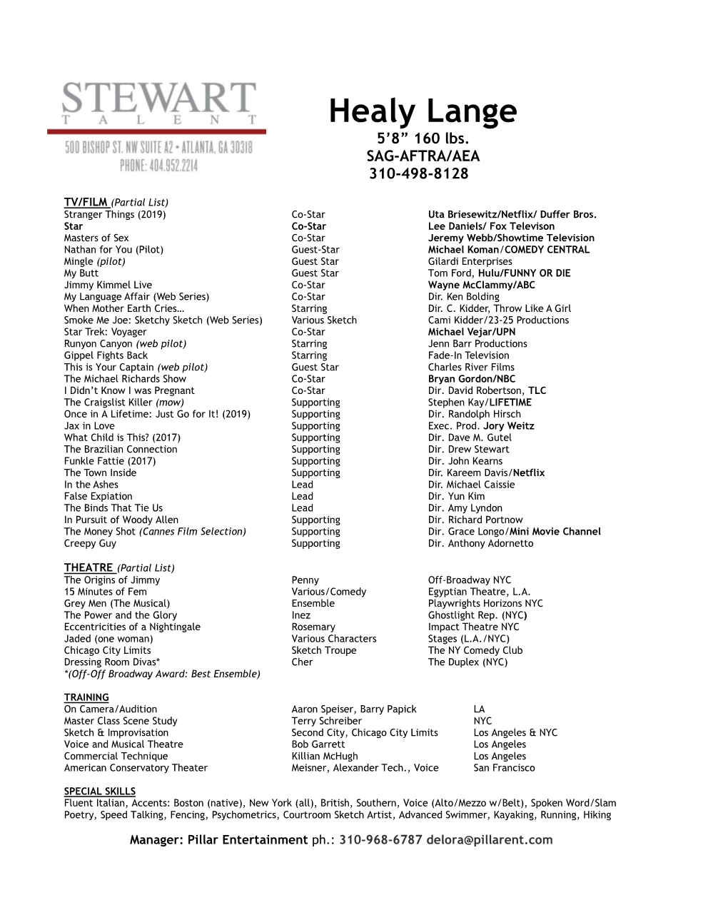 Healy Lange 5’8” 160 Lbs