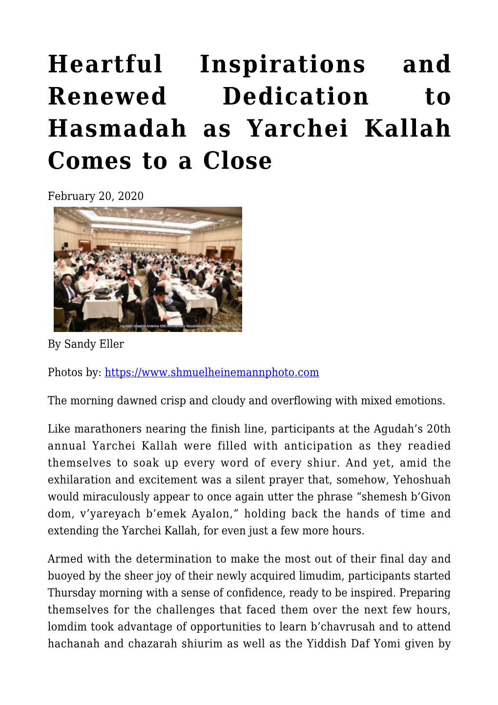 Heartful Inspirations and Renewed Dedication to Hasmadah As Yarchei Kallah Comes to a Close