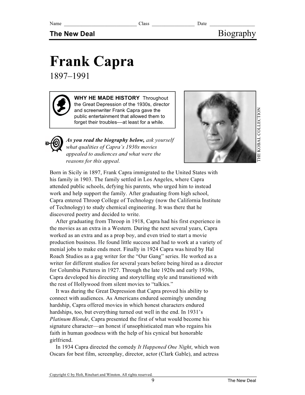 Frank Capra 1897–1991