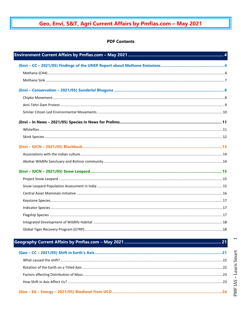 May 2021 Current Affairs PDF Sample