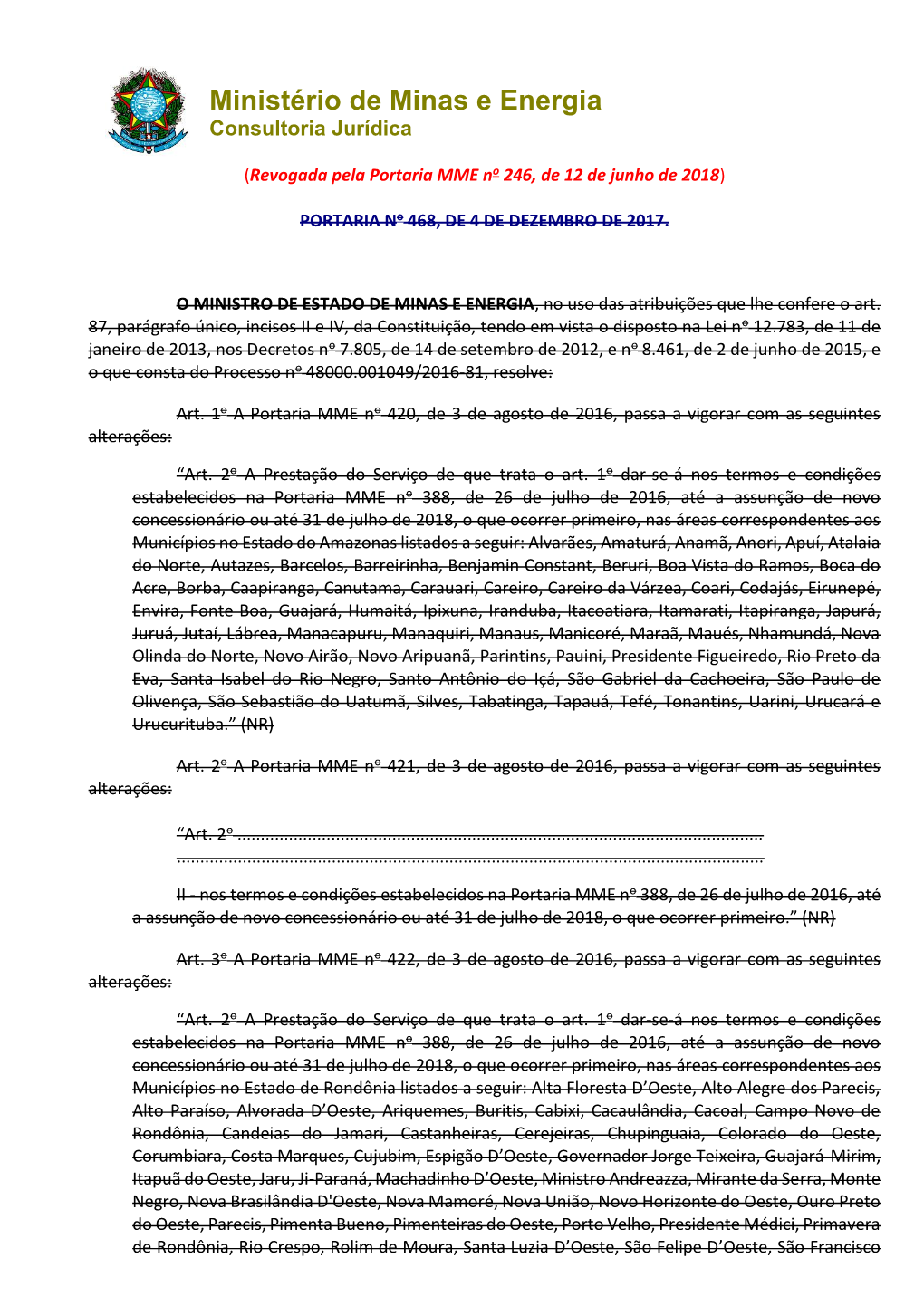 Ministério De Minas E Energia Consultoria Jurídica