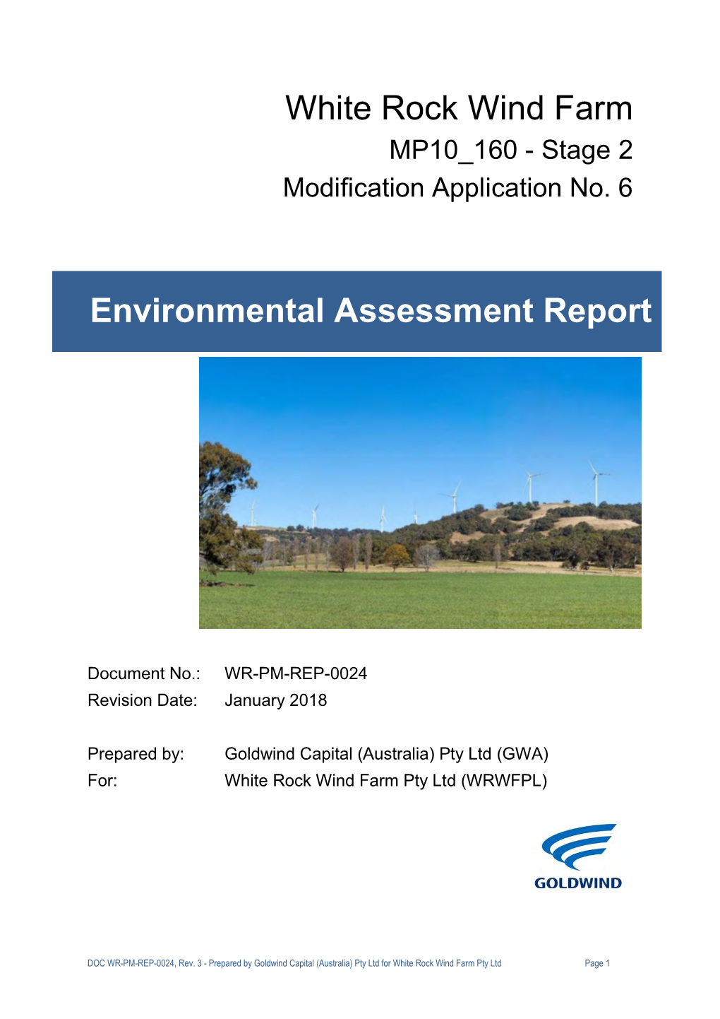 White Rock Wind Farm Environmental Assessment Report