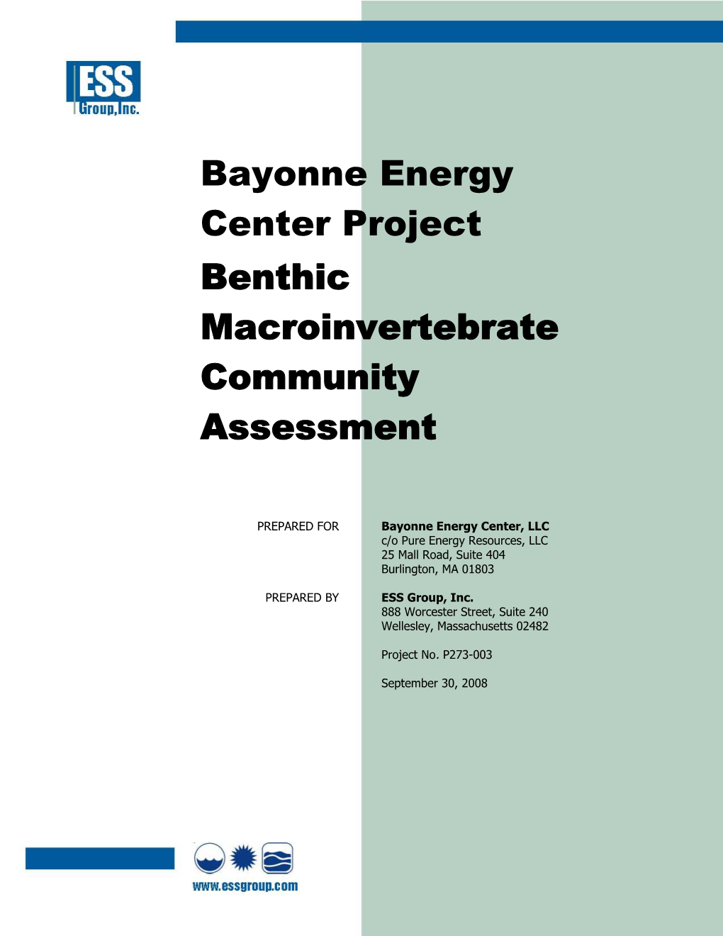 Bayonne Energy Center Project Benthic Macroinvertebrate Community Assessment