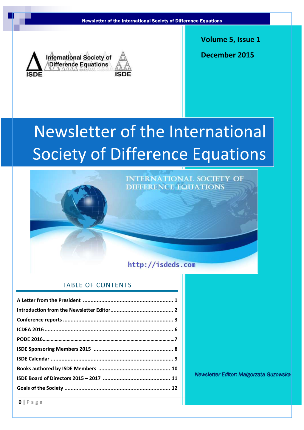 ISDE Newsletter December 2015