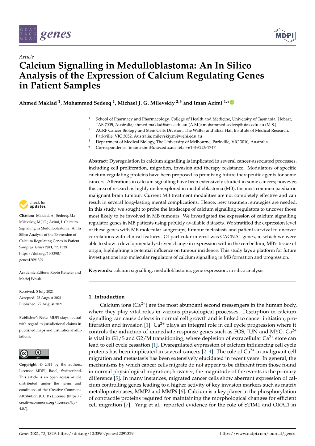 An in Silico Analysis of the Expression of Calcium Regulating Genes in Patient Samples