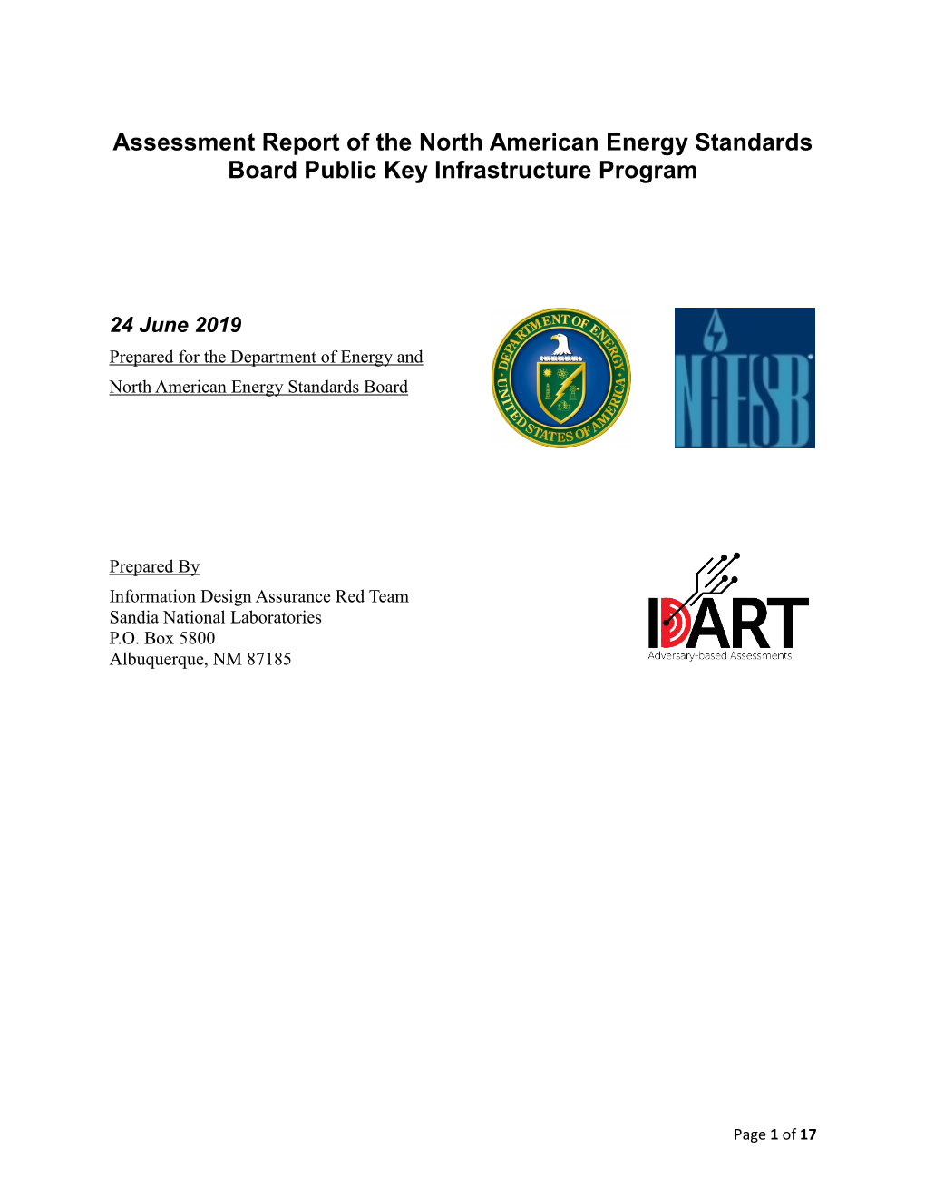 Assessment Report of the NAESB PKI Program