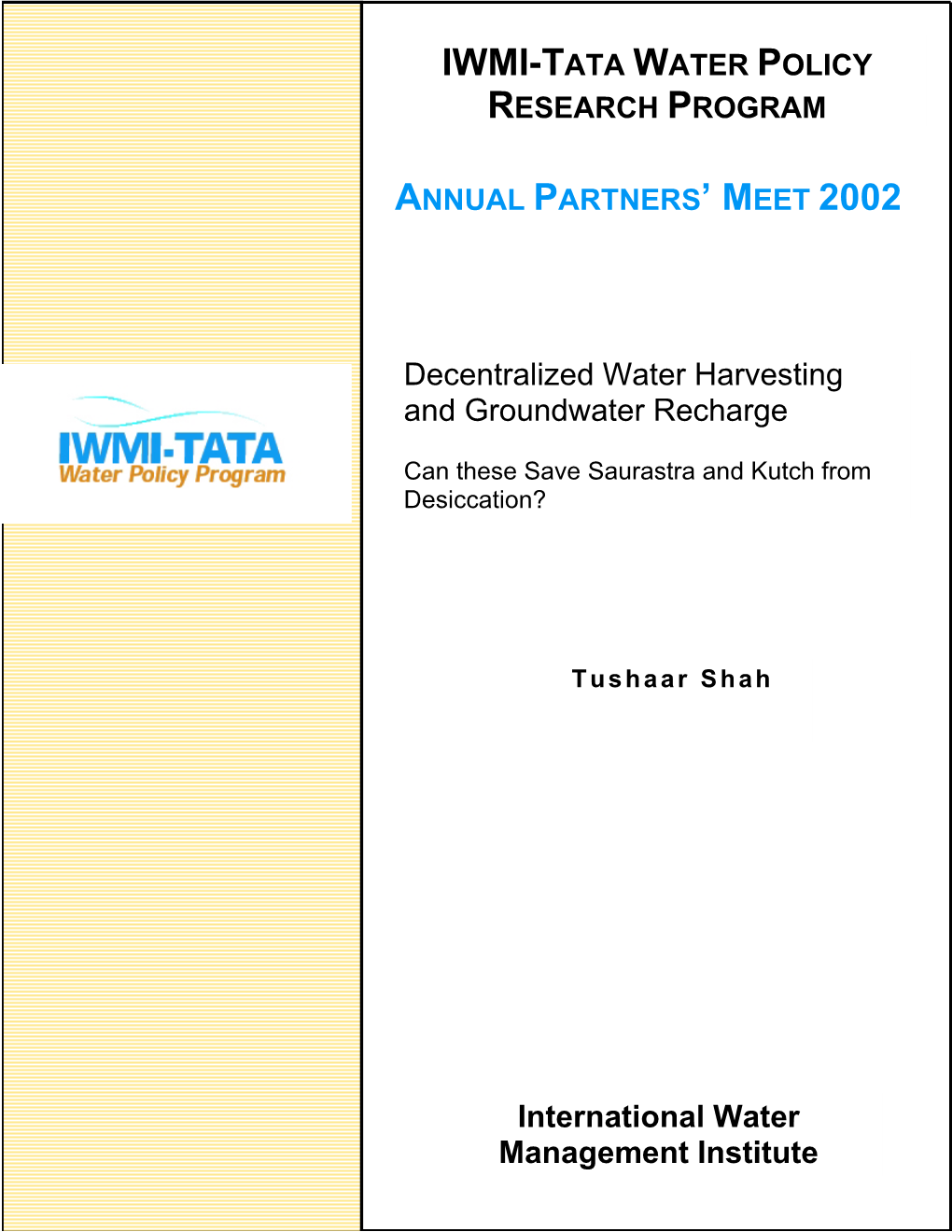IWMI-Tata Partners' Meet Papers