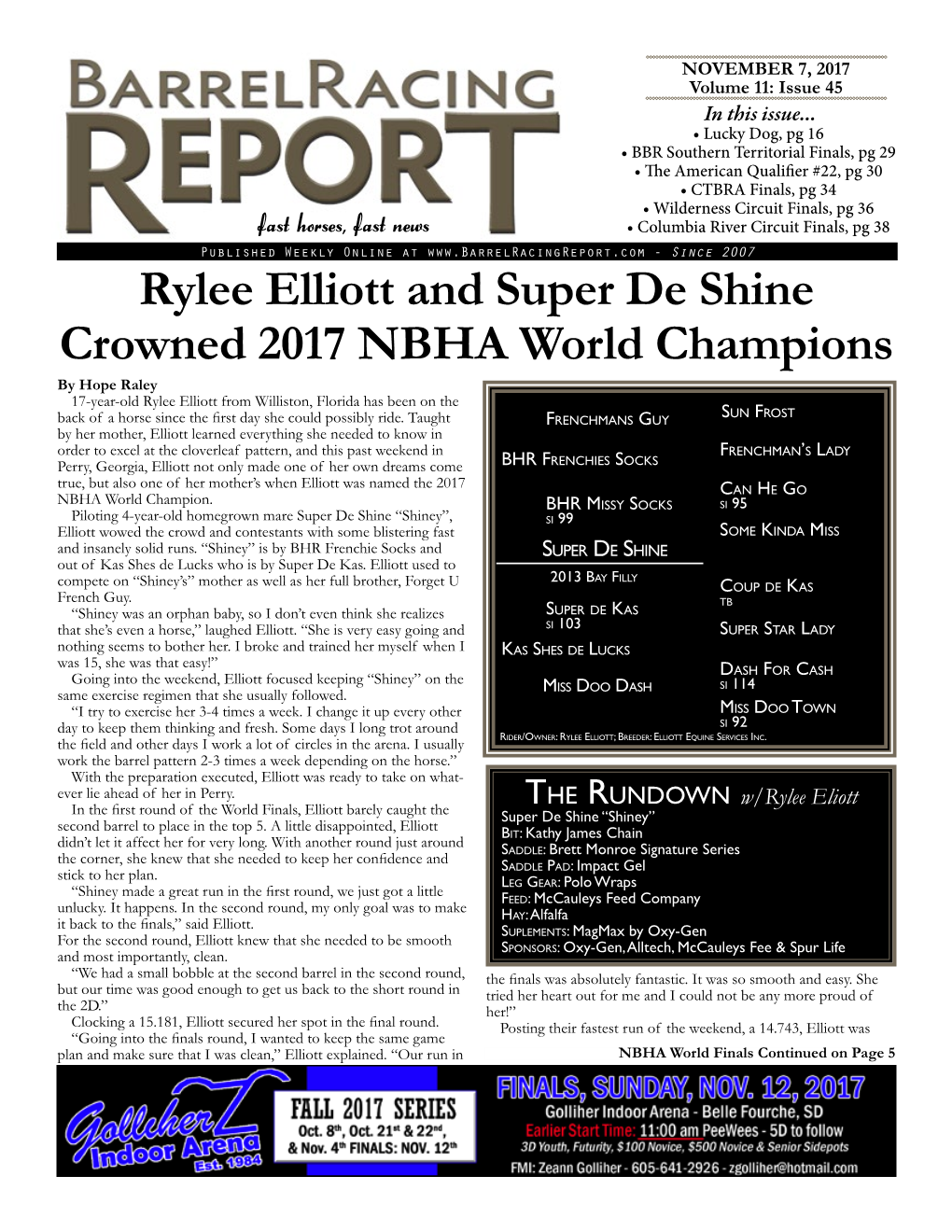 Rylee Elliott and Super De Shine Crowned 2017 NBHA World