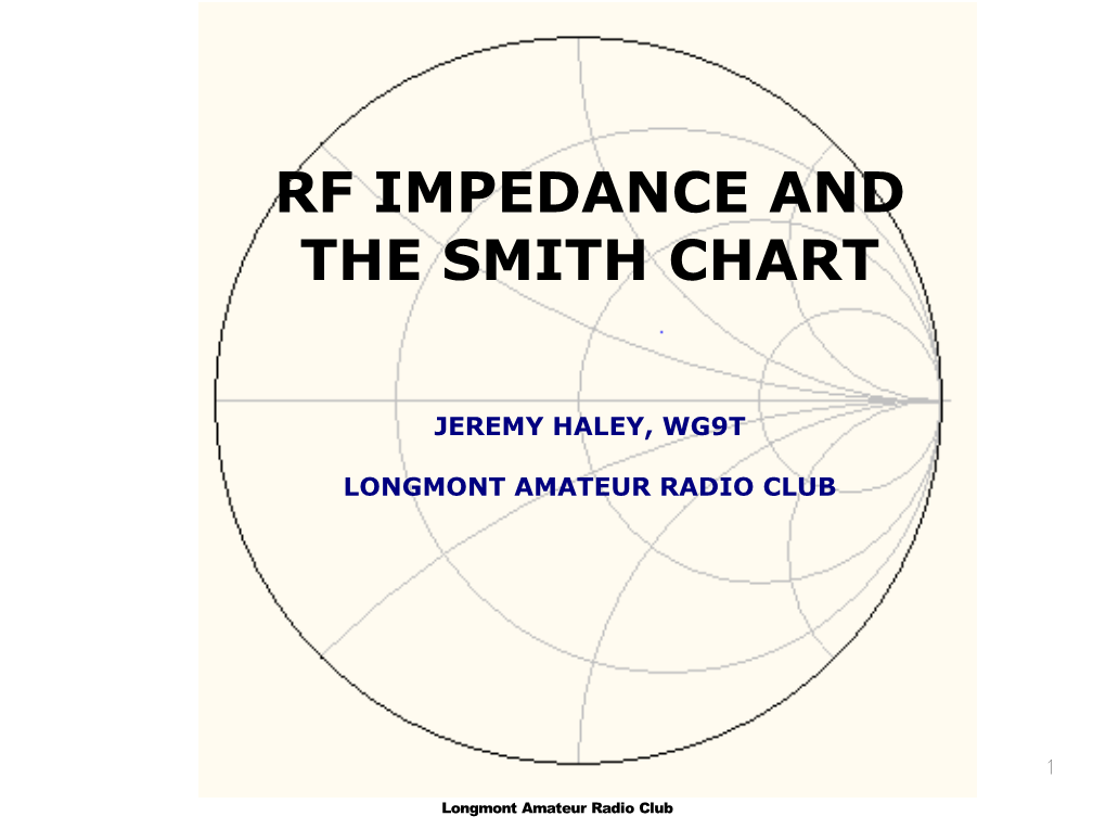 Rf Impedance and the Smith Chart