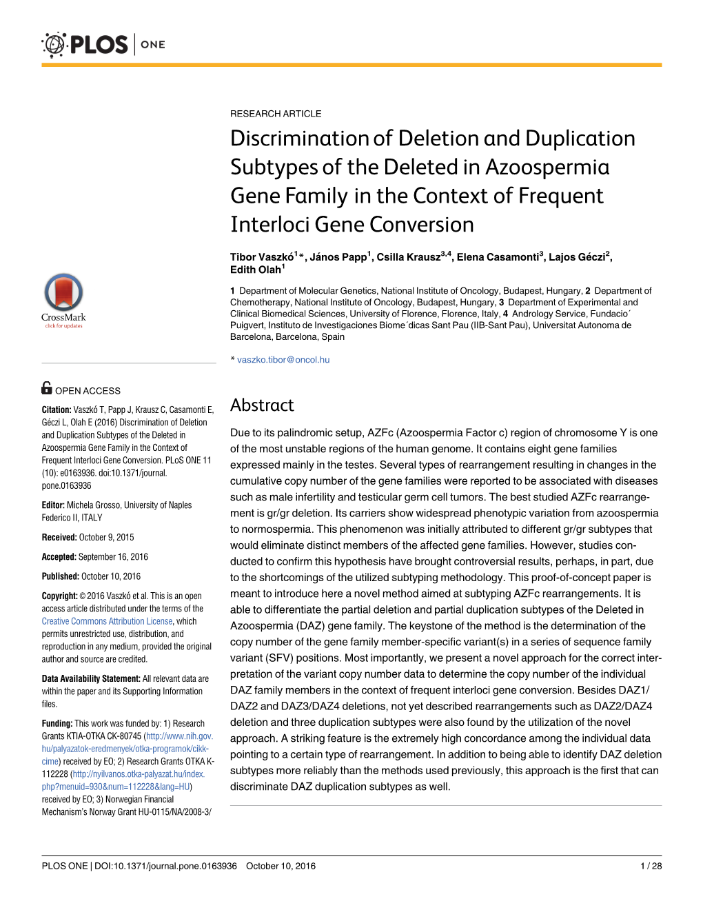 Discrimination of Deletion and Duplication Subtypes of the Deleted in Azoospermia Gene Family in the Context of Frequent Interloci Gene Conversion