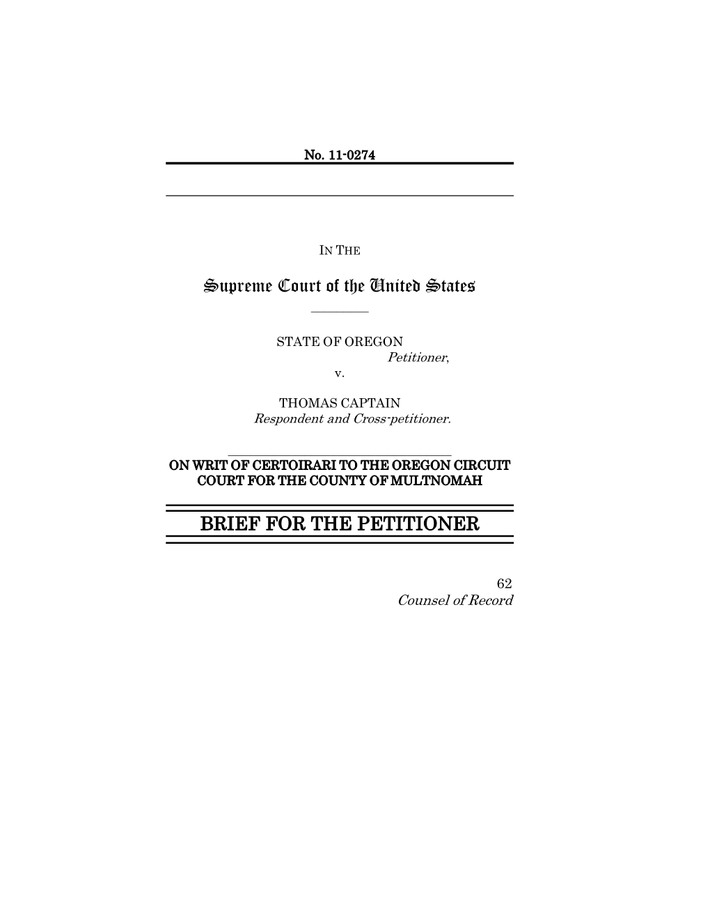 Supreme Court of the United States BRIEF for the PETITIONER