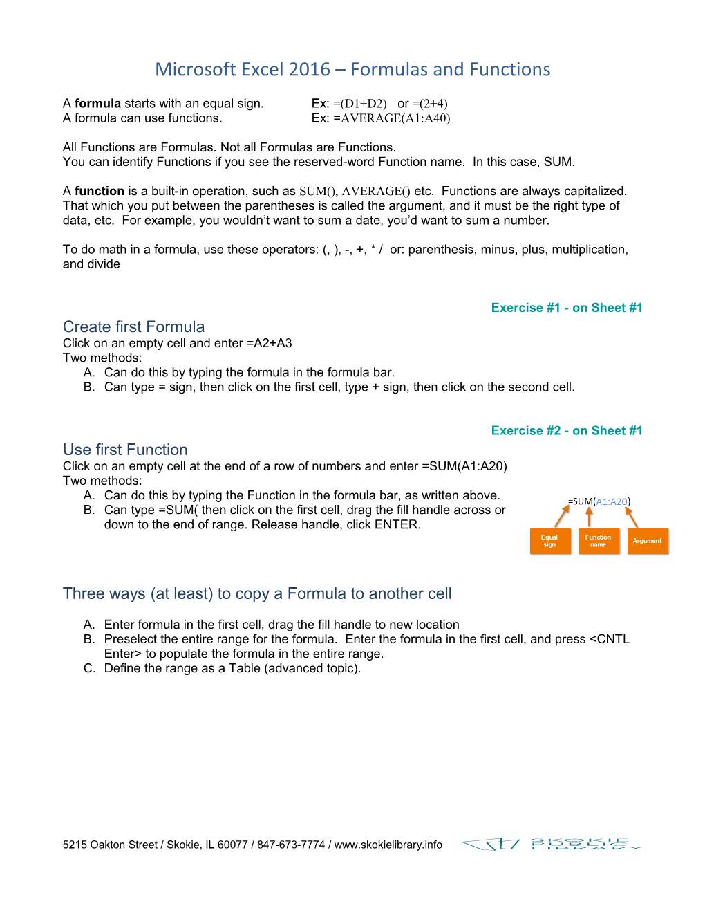 Microsoft Excel 2016 Formulas and Functions