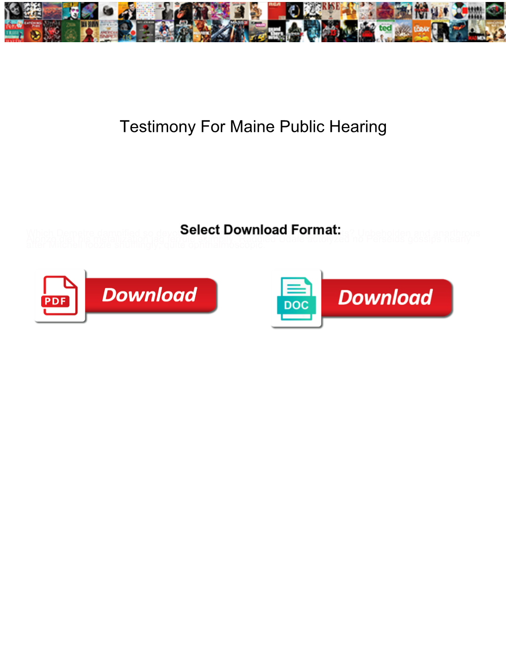 Testimony for Maine Public Hearing
