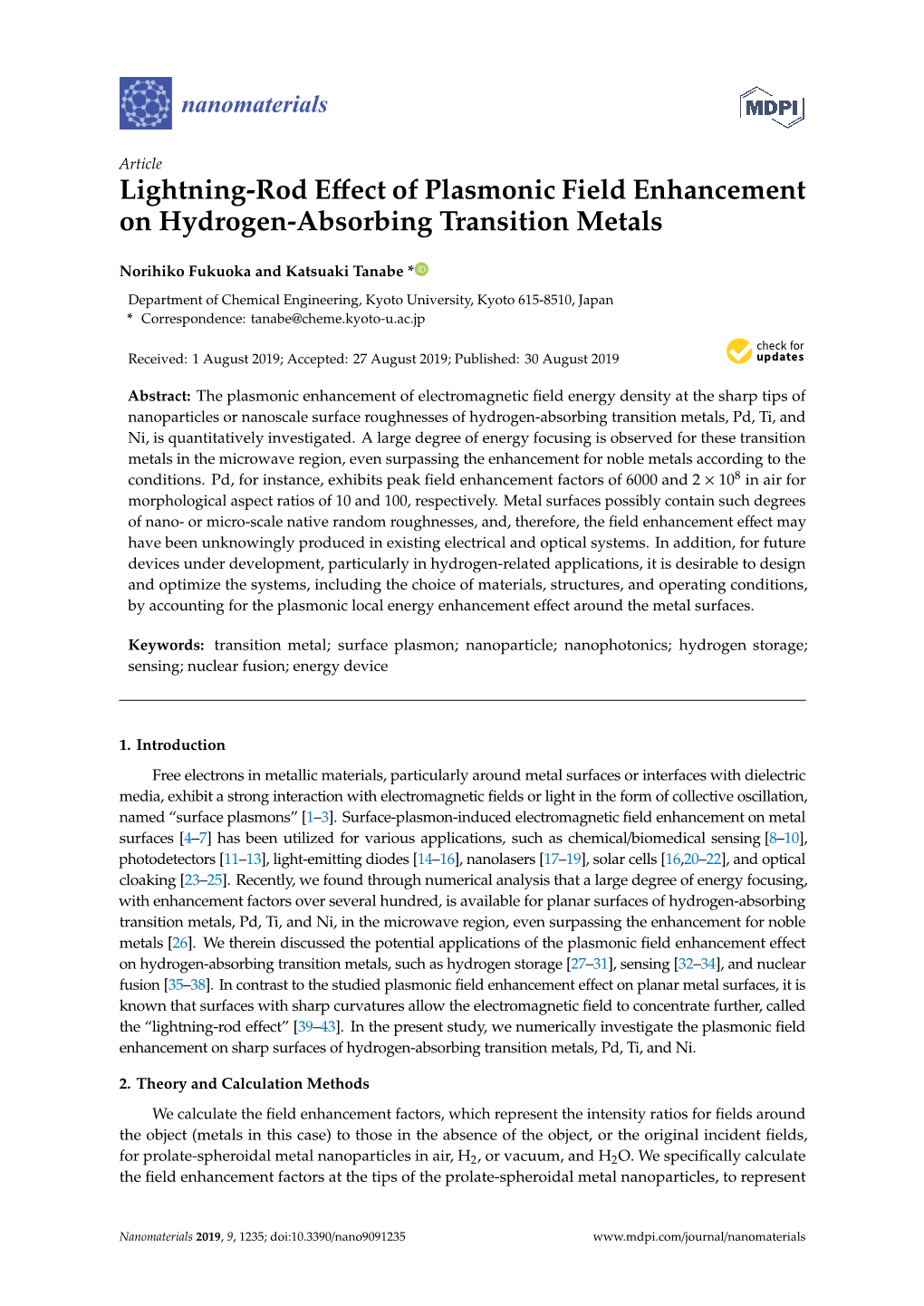 Lightning-Rod Effect of Plasmonic Field Enhancement on Hydrogen-Absorbing Transition Metals