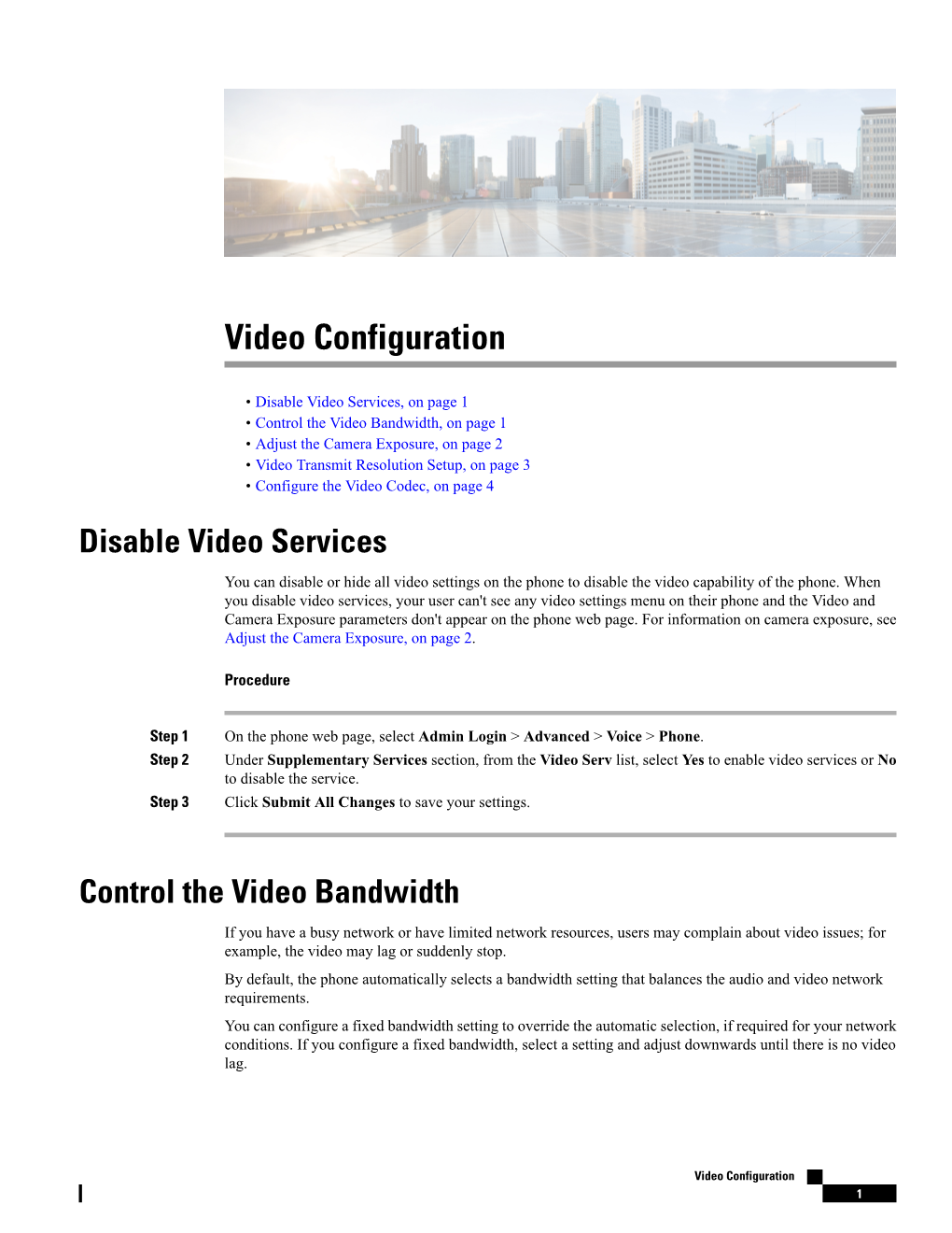 Video Configuration