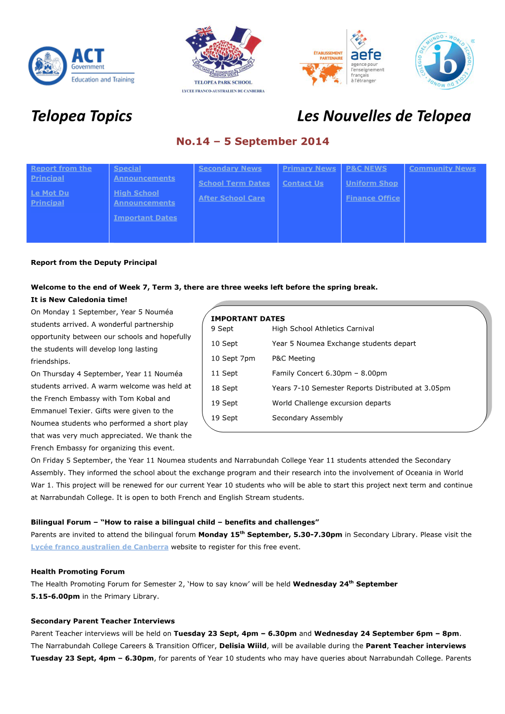 Telopea Topics Les Nouvelles De Telopea