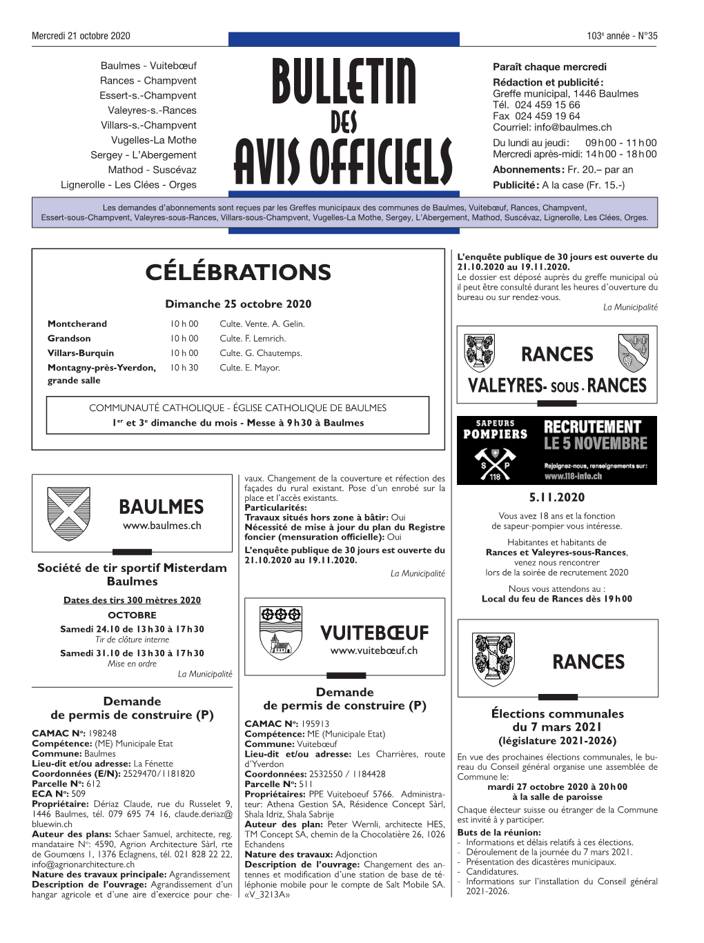 Bulletin Avis Officiels