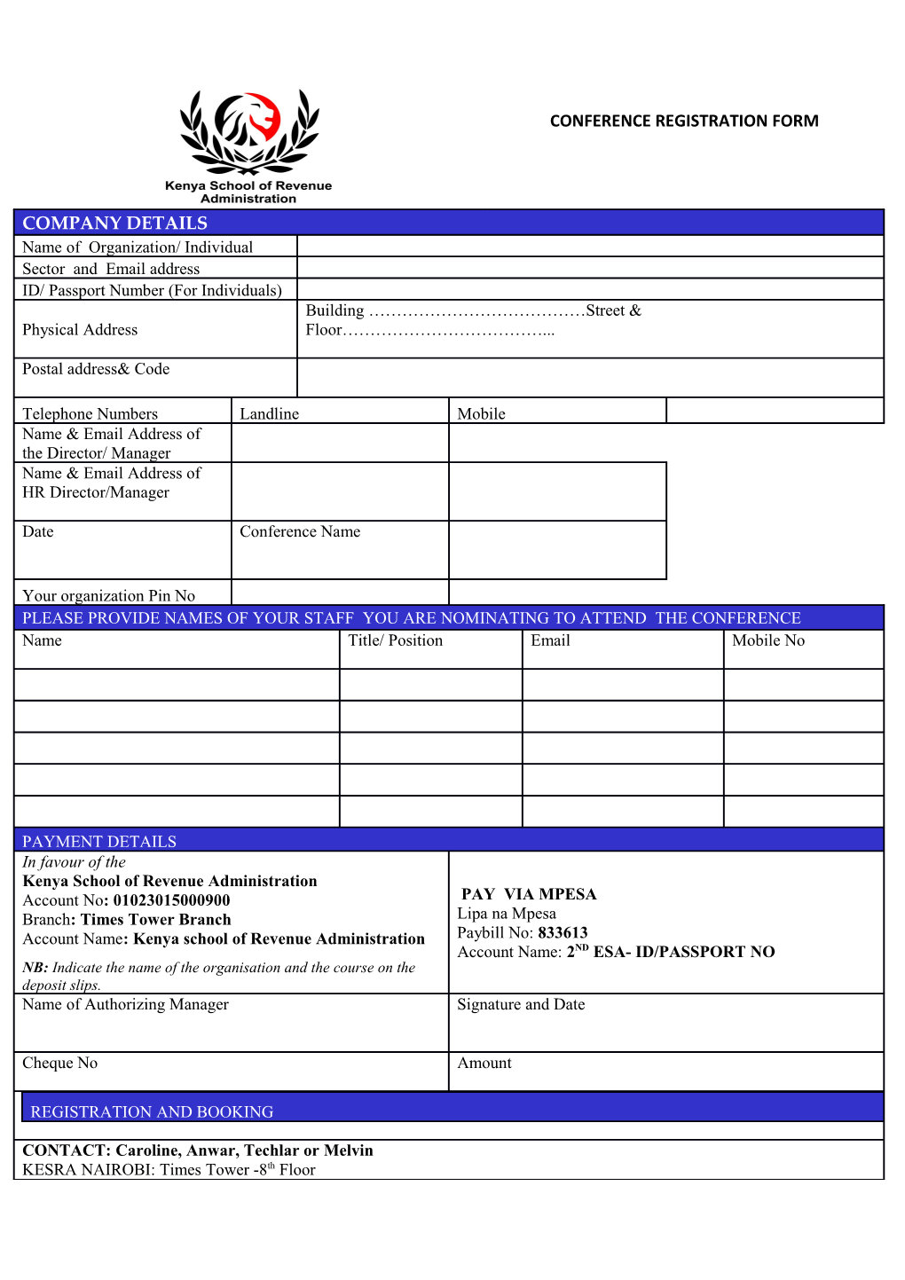 Conference Registration Form s2