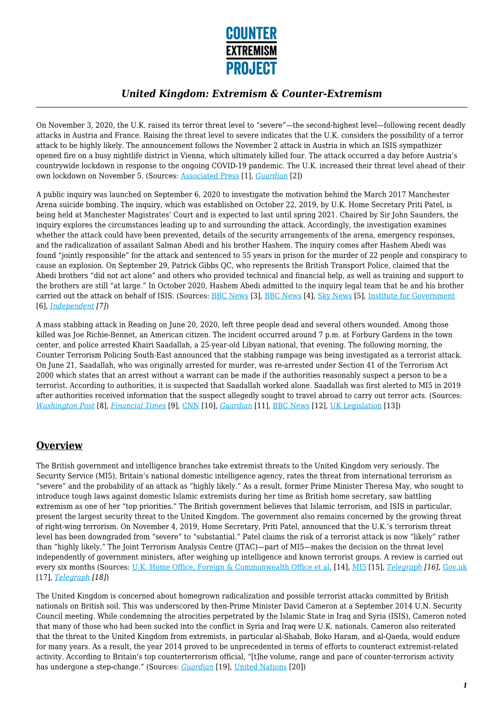 United Kingdom: Extremism & Counter-Extremism