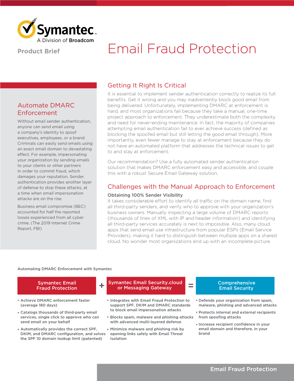 Symantec Email Fraud Protection Guides Customers SPF, Most Organizations Cannot Manually Overcome Along a Journey to Email Authentication Enforcement