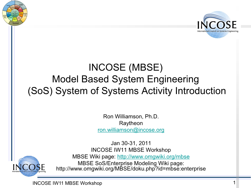 INCOSE MBSE System of Systems (Sos)