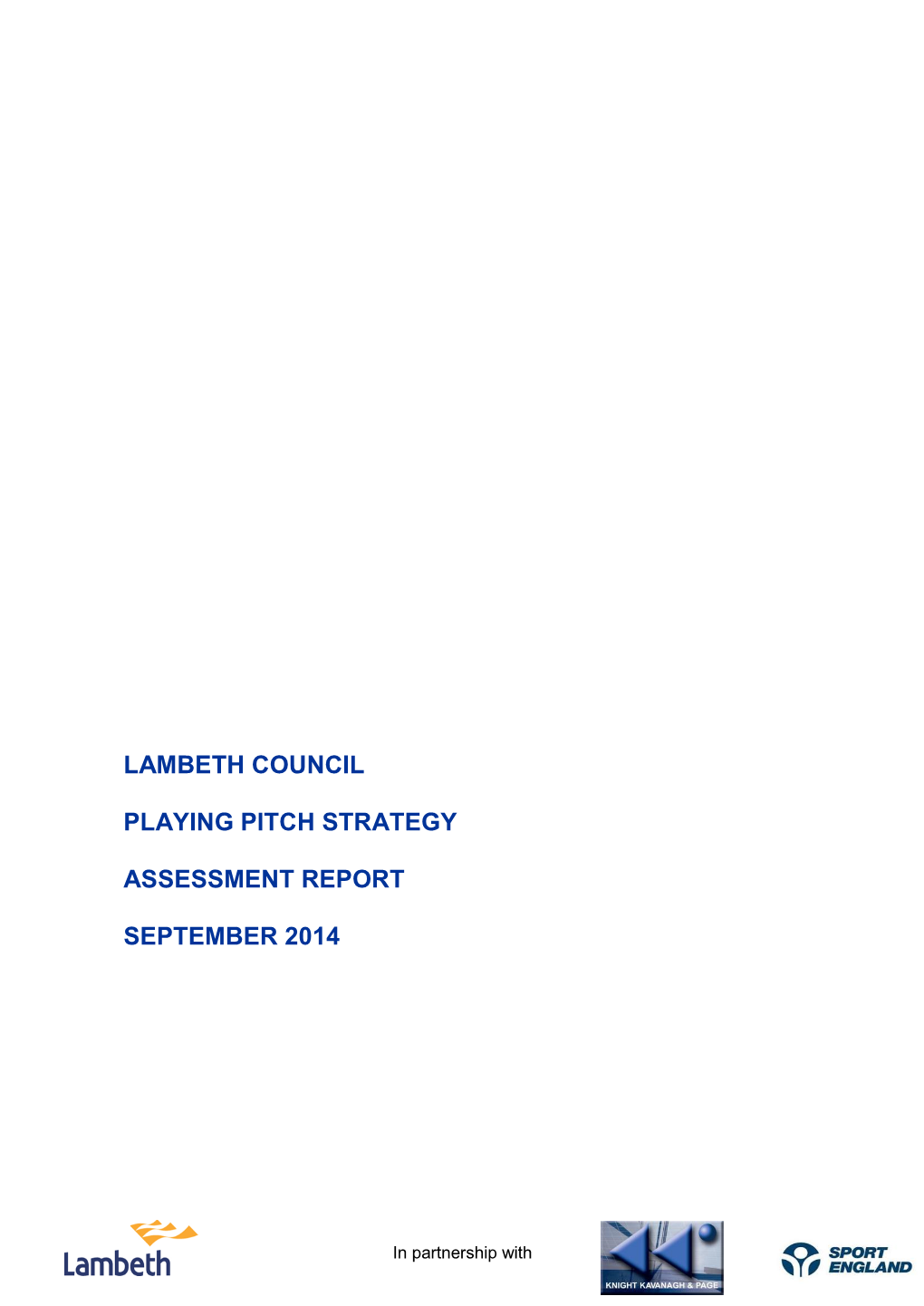 Lambeth Council Playing Pitch Strategy Assessment
