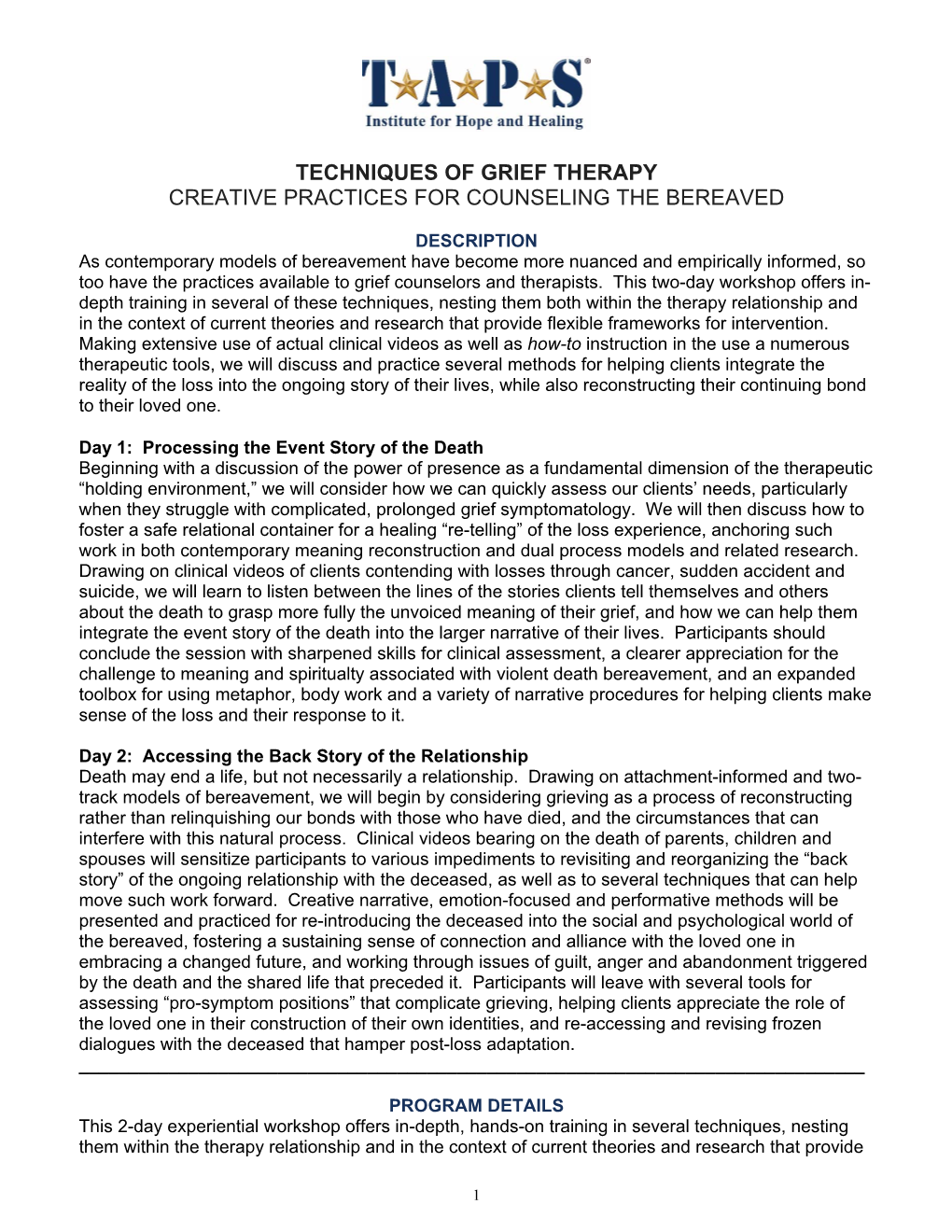 Techniques of Grief Therapy Creative Practices for Counseling the Bereaved