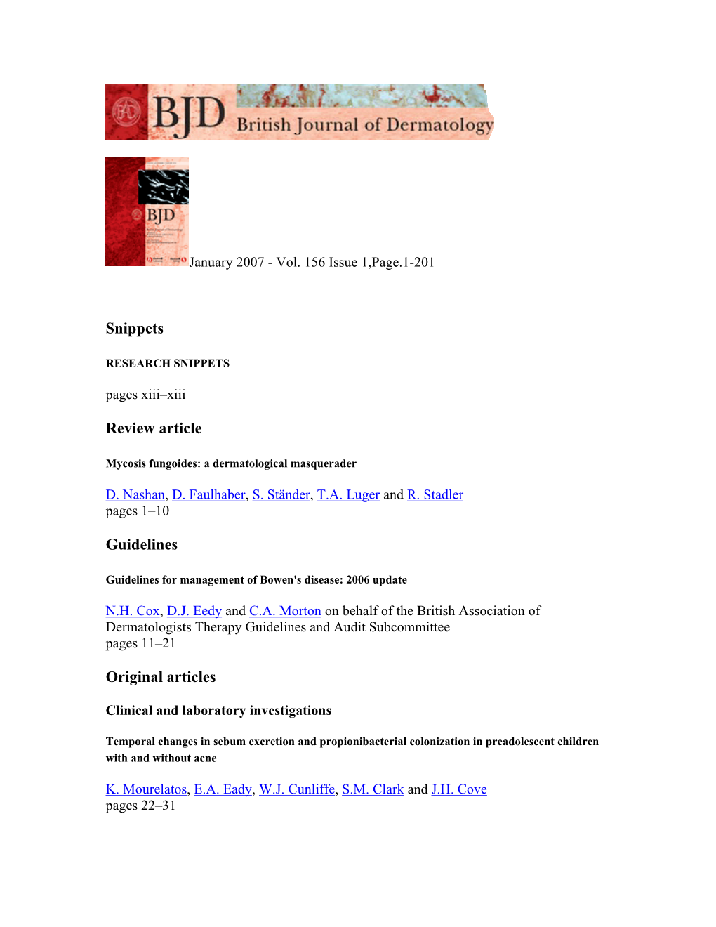 British Journal of Dermatology 2007 156, Pp1–10 1 2 Diversity of Mycosis Fungoides, D