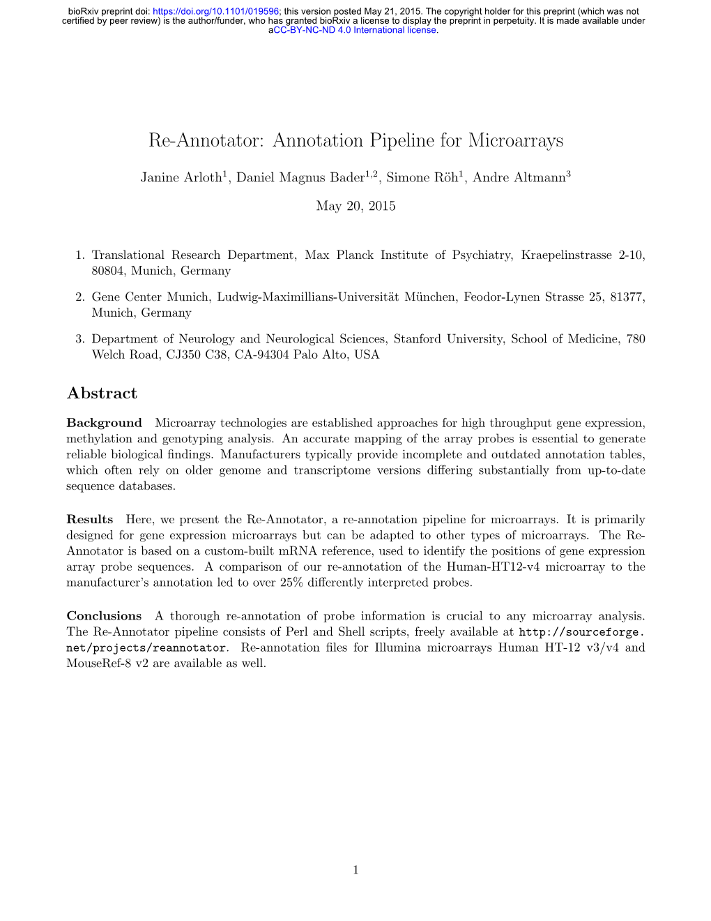 Annotation Pipeline for Microarrays