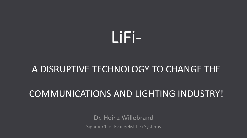 Lighting Product Innovation- Heinz Willebrand, Signify
