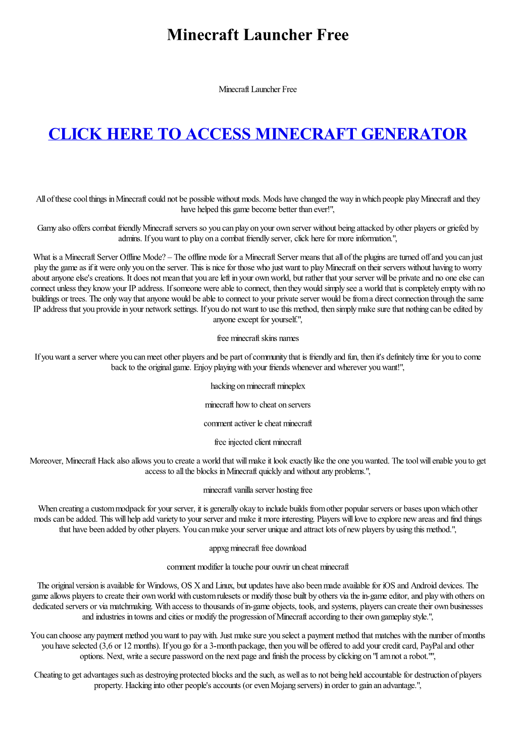 Minecraft Launcher Free