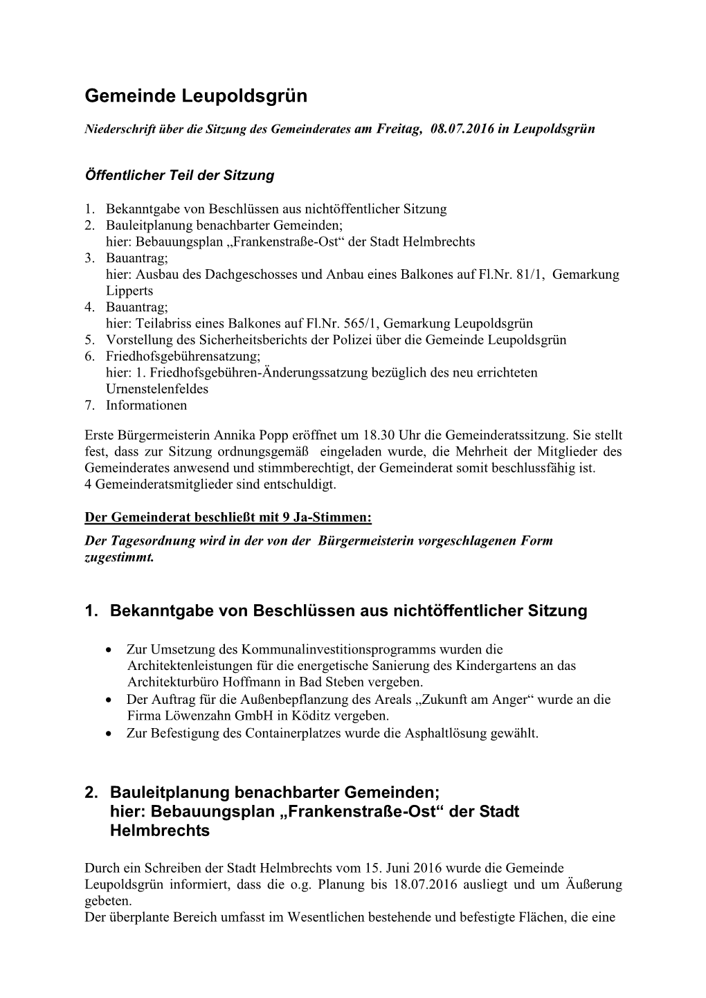 Gemeinde Leupoldsgrün