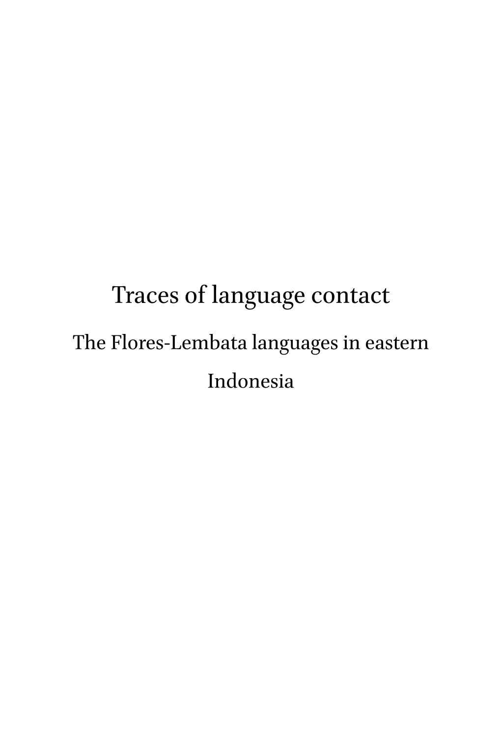 Traces of Language Contact