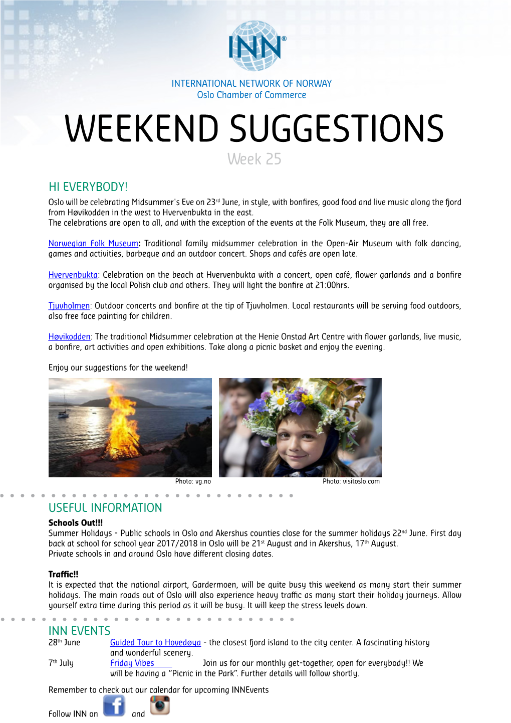 WEEKEND SUGGESTIONS Week 25