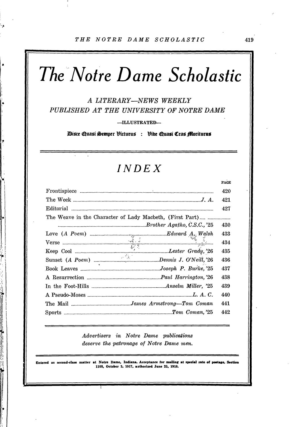 Notre Dame Scholastic, Vol. 58, No. 14