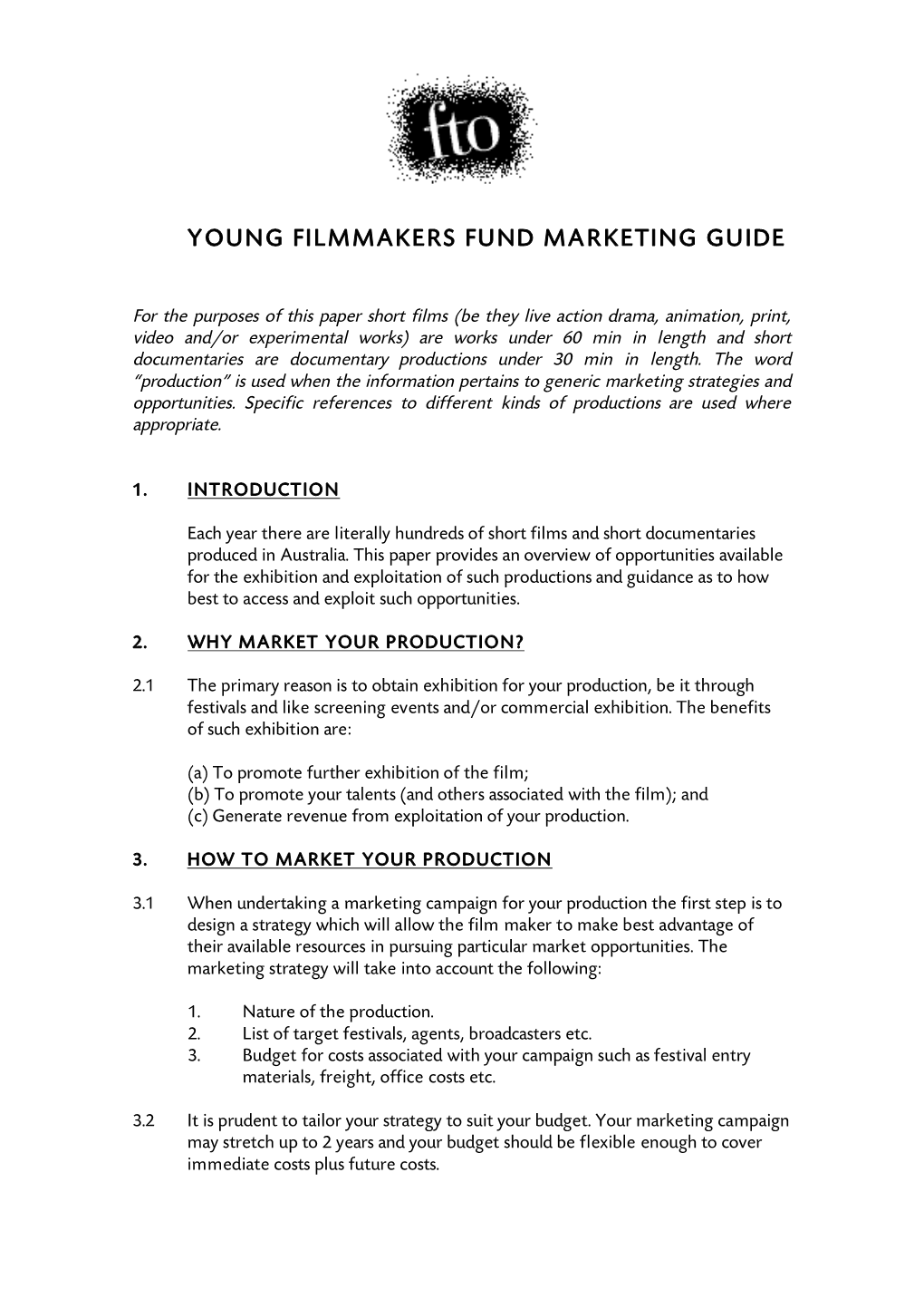 Young Filmmakers Fund Marketing Guide