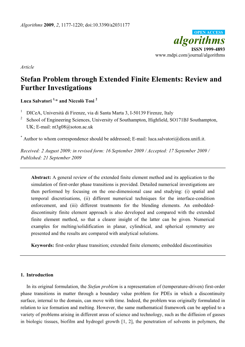 Stefan Problem Through Extended Finite Elements: Review and Further Investigations