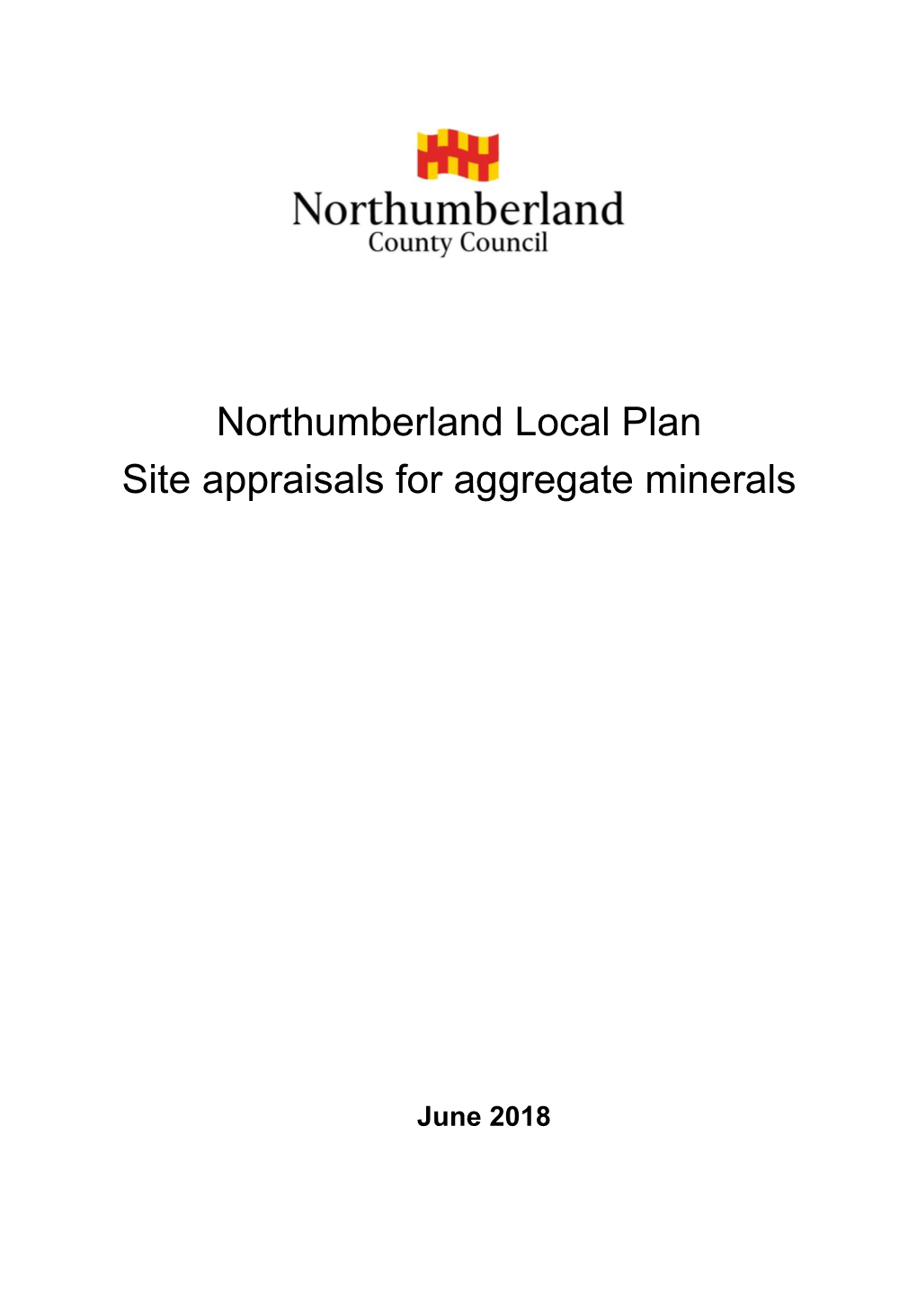 Northumberland Local Plan Site Appraisals for Aggregate Minerals