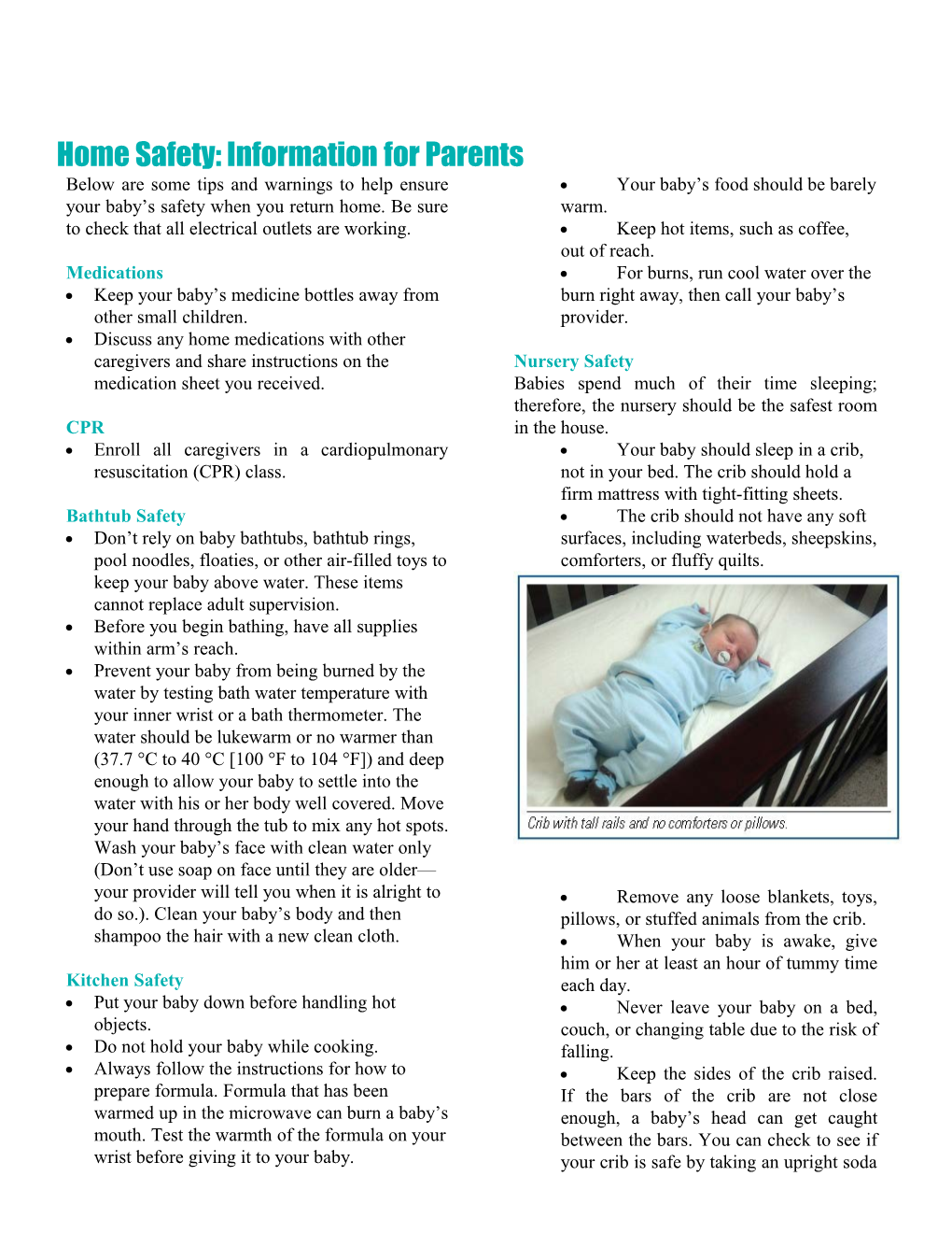 Home Safety: Information for Parents