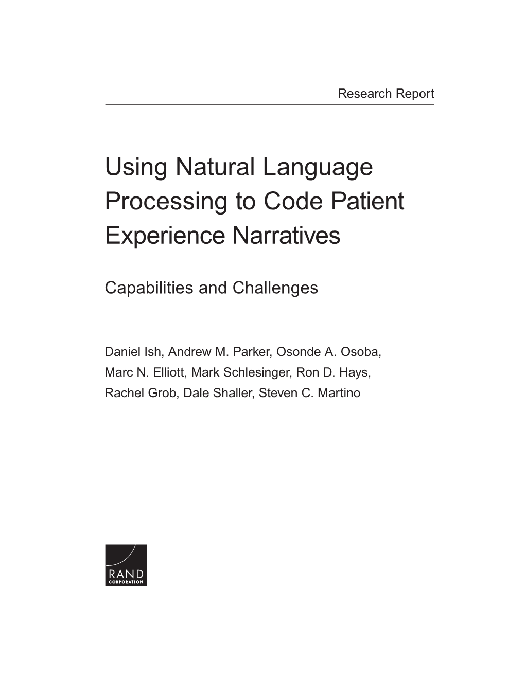 Using Natural Language Processing to Code Patient Experience Narratives