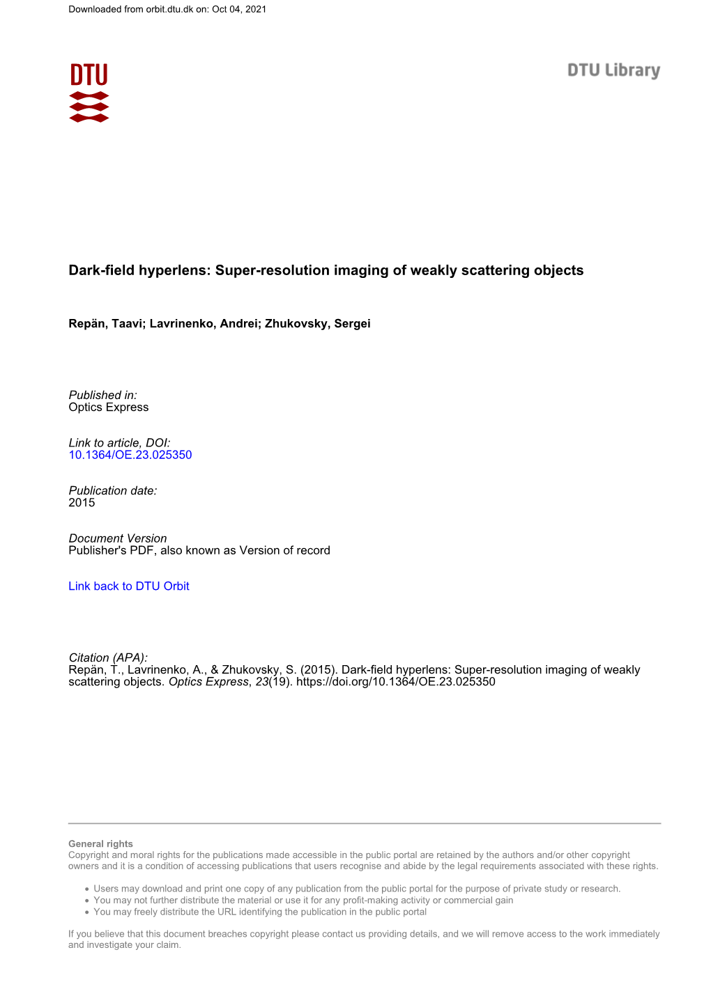 Dark-Field Hyperlens: Super-Resolution Imaging of Weakly Scattering Objects