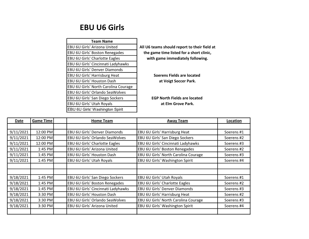 EBU U6 Girls