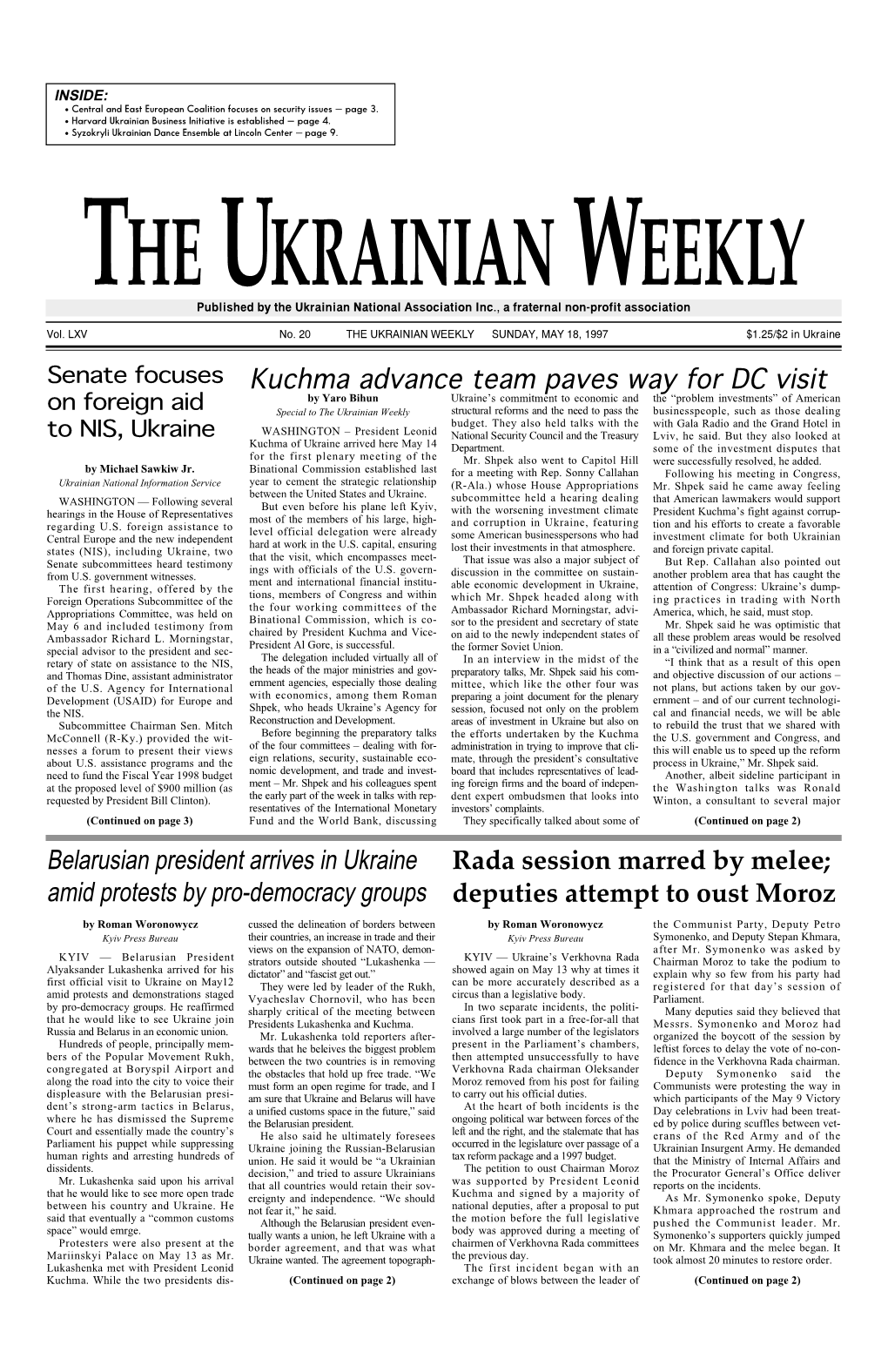 The Ukrainian Weekly 1997, No.20