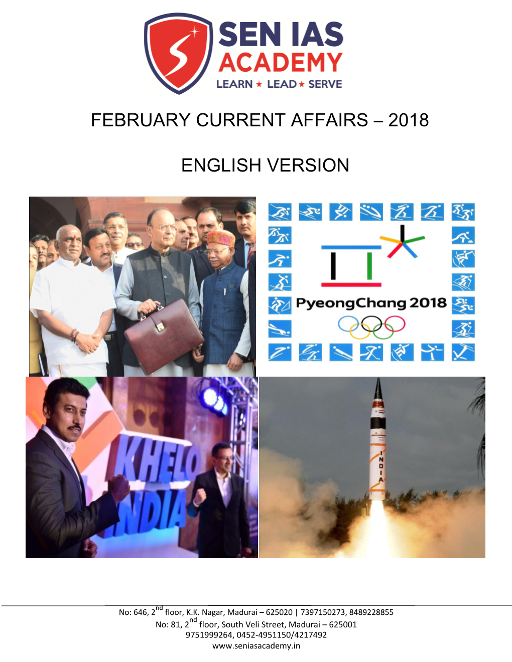 February Current Affairs – 2018 English Version