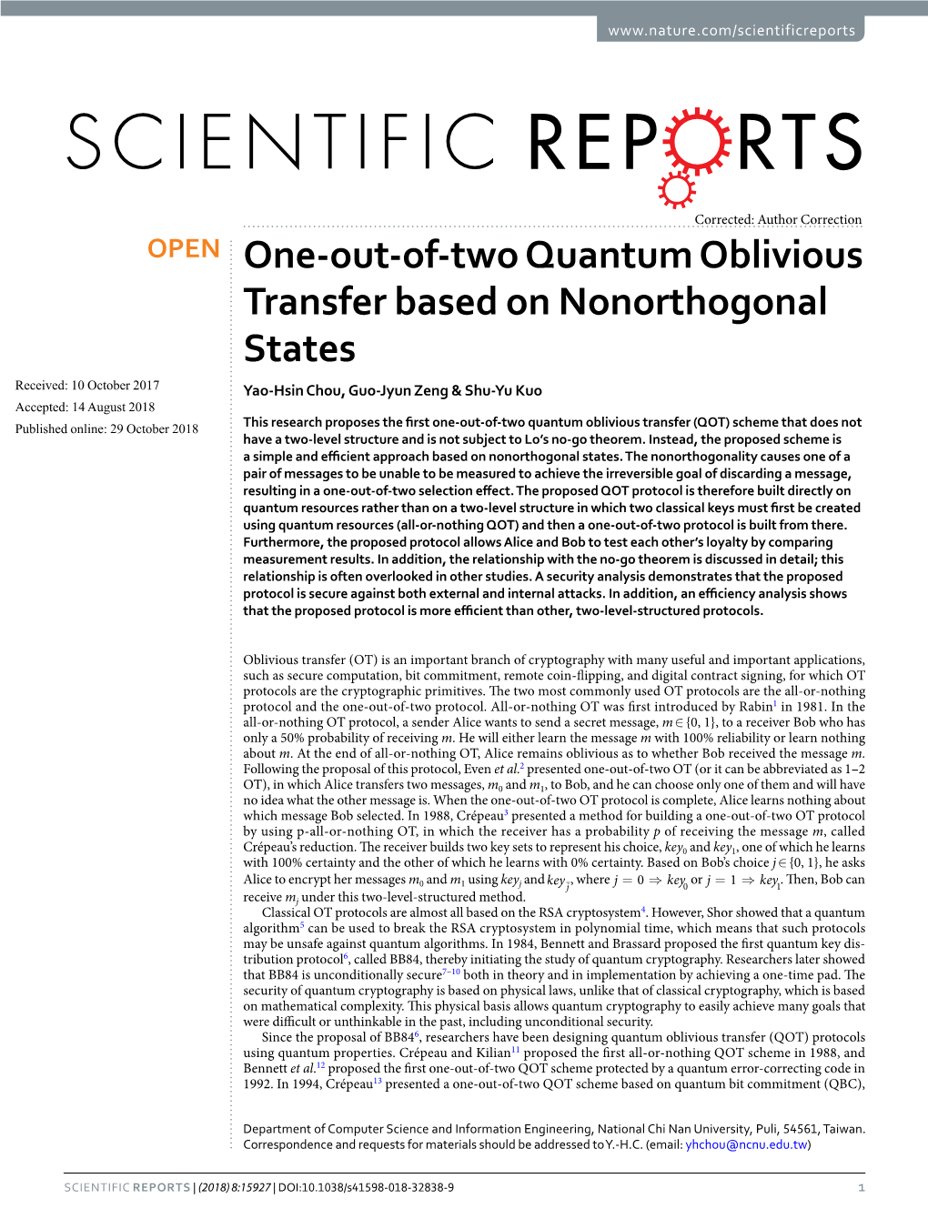 One-Out-Of-Two Quantum Oblivious Transfer Based on Nonorthogonal