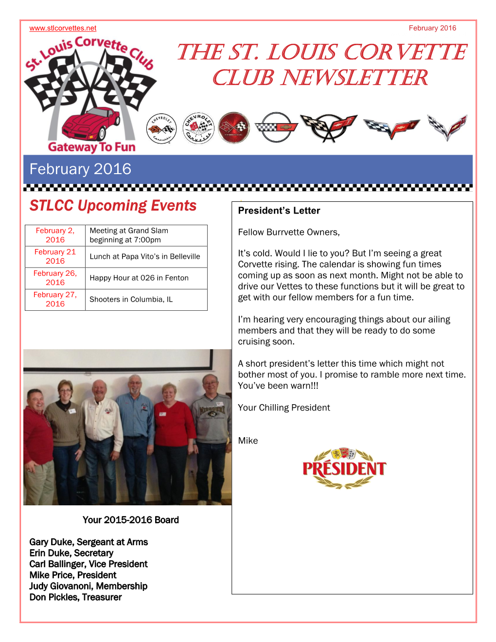 The St. Louis Corvette Club Newsletter